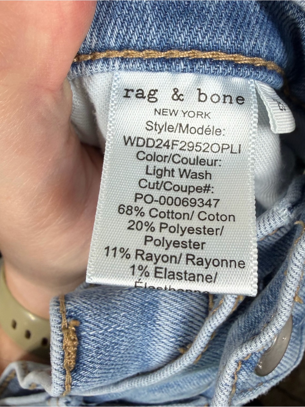 Rag & Bone Light Wash Serena High Rise Wide Leg Jeans - Picture 5 of 5